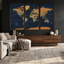 Modern World Map Canvas Print – Framed Detailed Map of the by MyGreatCanvas | Canvas Wall Art Prints | Photo Prints & Wall Decor