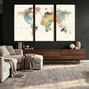 Framed World Map Wall Art Canvas Print for Living Room and by MyGreatCanvas | Canvas Wall Art Prints | Photo Prints & Wall Decor