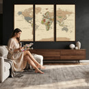 Extra Large World Map Canvas Print – Detailed Map of the