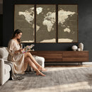 Vintage World Map Canvas Print – Framed Travel Map Wall Art