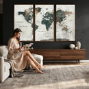 World Map Canvas Print – Framed Travel Map Wall Art for