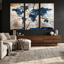Rustic World Map Canvas Print – Framed Wall Art for Couples, by MyGreatCanvas | Canvas Wall Art Prints | Photo Prints & Wall Decor