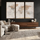 Detailed World Map Wall Art Canvas Print for Home and Office Decor by MyGreatCanvas | Canvas Wall Art Prints | Photo Prints & Wall Decor