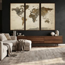 Vintage World Map Canvas Wall Art – Framed Travel Map for by MyGreatCanvas | Canvas Wall Art Prints | Photo Prints & Wall Decor