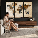 World Map Canvas Print – Framed Travel Map Wall Art for