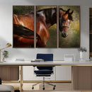 Majestic Brown Horse Wall Art Canvas Print – Framed