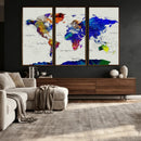 World Map Wall Art Canvas Print, Modern Decorative Framed by MyGreatCanvas | Canvas Wall Art Prints | Photo Prints & Wall Decor
