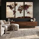World Map Canvas Triptych – Colorful Global Wall Art for by MyGreatCanvas | Canvas Wall Art Prints | Photo Prints & Wall Decor