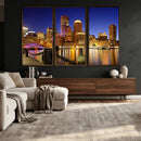 Boston Wall Art Canvas Print, Boston City Downtown Night by MyGreatCanvas | Canvas Wall Art Prints | Photo Prints & Wall Decor