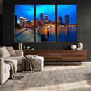 Boston Wall Art Canvas Print, Boston City Downtown Night by MyGreatCanvas | Canvas Wall Art Prints | Photo Prints & Wall Decor