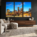 Boston Wall Art Canvas Print, Boston City Downtown Night by MyGreatCanvas | Canvas Wall Art Prints | Photo Prints & Wall Decor