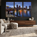 Boston Wall Art Canvas Print, Boston City Downtown Night by MyGreatCanvas | Canvas Wall Art Prints | Photo Prints & Wall Decor
