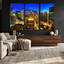 Chicago Wall Art Canvas Print - Chicago City Downtown Night by MyGreatCanvas | Canvas Wall Art Prints | Photo Prints & Wall Decor