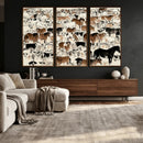 Farmhouse Animals Horse Longhorn Cow Wall Art Canvas Print - by MyGreatCanvas | Canvas Wall Art Prints | Photo Prints & Wall Decor