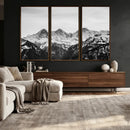 Black and White Mountain Wall Art Canvas Print, Snowy Alpine by MyGreatCanvas | Canvas Wall Art Prints | Photo Prints & Wall Decor