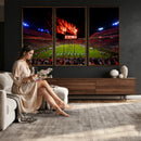 Auburn Stadium Wall Art Canvas Print, College Football Night