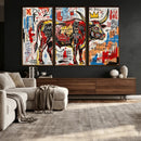 Texas Bull Wall Art Canvas Print, Abstract Graffiti Bull by MyGreatCanvas | Canvas Wall Art Prints | Photo Prints & Wall Decor