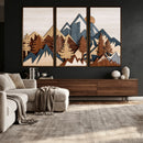 Layered Wooden Mountain Wall Art Canvas Print, Modern Rustic by MyGreatCanvas | Canvas Wall Art Prints | Photo Prints & Wall Decor