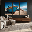 Coastal Fishing Boats Wall Art Canvas Print, Sunset Beach by MyGreatCanvas | Canvas Wall Art Prints | Photo Prints & Wall Decor