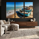 Coastal Fishing Boats Wall Art Canvas Print, Sunset Beach by MyGreatCanvas | Canvas Wall Art Prints | Photo Prints & Wall Decor
