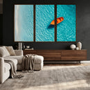 Minimalist Boat Wall Art Canvas Print, Aerial Sea Landscape by MyGreatCanvas | Canvas Wall Art Prints | Photo Prints & Wall Decor
