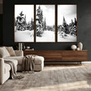 Black and White Snowy Pine Forest Wall Art Canvas Print, by MyGreatCanvas | Canvas Wall Art Prints | Photo Prints & Wall Decor