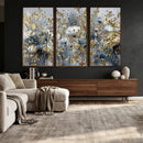 Abstract Floral Wall Art Canvas Print – Gold and Blue by MyGreatCanvas | Canvas Wall Art Prints | Photo Prints & Wall Decor
