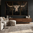 Vintage Longhorn Bull Wall Art Canvas Print – Rustic Western by MyGreatCanvas | Canvas Wall Art Prints | Photo Prints & Wall Decor