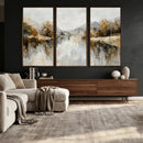 Neutral Abstract Lake Landscape Wall Art Canvas Print by MyGreatCanvas | Canvas Wall Art Prints | Photo Prints & Wall Decor