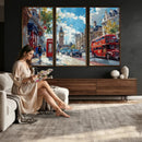 London Street Canvas Wall Art — Big Ben Red Bus Print | Oil by MyGreatCanvas | Canvas Wall Art Prints | Photo Prints & Wall Decor