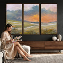 Mountain Sunset Wall Art Canvas Print Vintage Landscape by MyGreatCanvas | Canvas Wall Art Prints | Photo Prints & Wall Decor