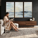 Abstract Coastal Landscape Wall Art Canvas Print – Soft Blue