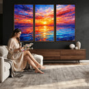 Colorful Knife Ocean Sunset Canvas — Orange Pink Teal by MyGreatCanvas | Canvas Wall Art Prints | Photo Prints & Wall Decor