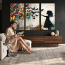 Banksy Butterfly Girl Wall Art Canvas Print, Framed Street by MyGreatCanvas | Canvas Wall Art Prints | Photo Prints & Wall Decor