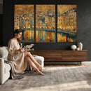 Gustav Klimt Golden Cityscape Wall Art Canvas Print, Framed by MyGreatCanvas | Canvas Wall Art Prints | Photo Prints & Wall Decor