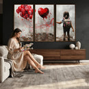 Girl Graffiti Wall Art Canvas Print, Red Balloon Heart by MyGreatCanvas | Canvas Wall Art Prints | Photo Prints & Wall Decor