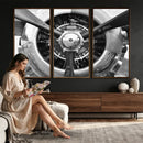 Vintage Propeller Plane Wall Art Canvas Print, Black and by MyGreatCanvas | Canvas Wall Art Prints | Photo Prints & Wall Decor