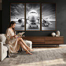 Airplane Wall Art Canvas Print, Black and White Jet Aircraft by MyGreatCanvas | Canvas Wall Art Prints | Photo Prints & Wall Decor