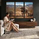 Texas Longhorn Bull Wall Art Canvas Print, Western Farmhouse by MyGreatCanvas | Canvas Wall Art Prints | Photo Prints & Wall Decor