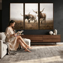 Texas Longhorn Canvas Wall Art Western Bull Desert Moody by MyGreatCanvas | Canvas Wall Art Prints | Photo Prints & Wall Decor