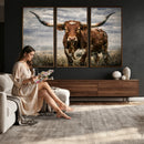 Texas Longhorn Canvas Wall Art Western Bull Desert Moody by MyGreatCanvas | Canvas Wall Art Prints | Photo Prints & Wall Decor