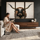 Texas Longhorn Canvas Wall Art Western Bull Desert Moody by MyGreatCanvas | Canvas Wall Art Prints | Photo Prints & Wall Decor