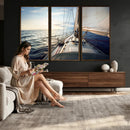 Sailboat Wall Art Canvas Print, Ocean Sunset Sailing Framed by MyGreatCanvas | Canvas Wall Art Prints | Photo Prints & Wall Decor