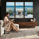 Beach Canvas Wall Art Coastal Adirondack Chairs Ocean by MyGreatCanvas | Canvas Wall Art Prints | Photo Prints & Wall Decor