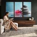 Zen Canvas Wall Art Lotus Flower Stacked Stones Teal Spa by MyGreatCanvas | Canvas Wall Art Prints | Photo Prints & Wall Decor