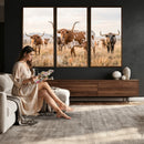 Texas Longhorn Canvas Wall Art, Rustic Farm Animal Photography Print, Farmhouse Country Decor, Western Ranch Art by MyGreatCanvas | Canvas Wall Art Prints | Photo Prints & Wall Decor