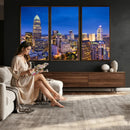 Charlotte Skyline Canvas Wall Art Print – North Carolina Cityscape Photography Print by MyGreatCanvas | Canvas Wall Art Prints | Photo Prints & Wall Decor