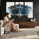 Blue Wooden Rowboat Canvas Wall Art, Coastal Nautical Boat Painting Print for Lake Beach House Decor, Minimalist Maritime Decor Artwork by MyGreatCanvas | Canvas Wall Art Prints | Photo Prints & Wall Decor