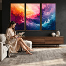 Colorful Abstract Canvas Wall Art Print, Vibrant Popup Color Art Print