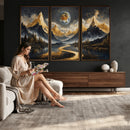 Abstract Mountain Wall Art Canvas Print Modern Landscape Painting Print